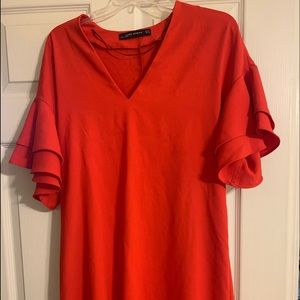 Red Zara shift dress